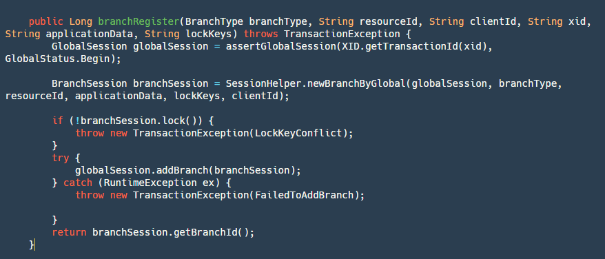 Branch Transaction Registration